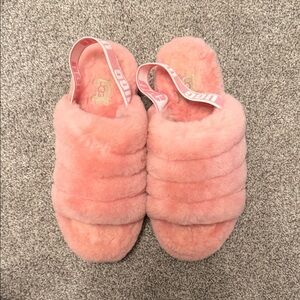 UGG soft pink fuzzy slippers